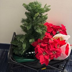 Christmas Tree (32”) + Decorations + Plates 