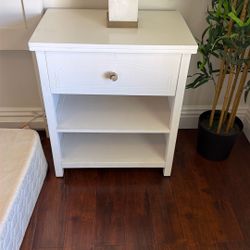 Two White Wood Bedside Tables