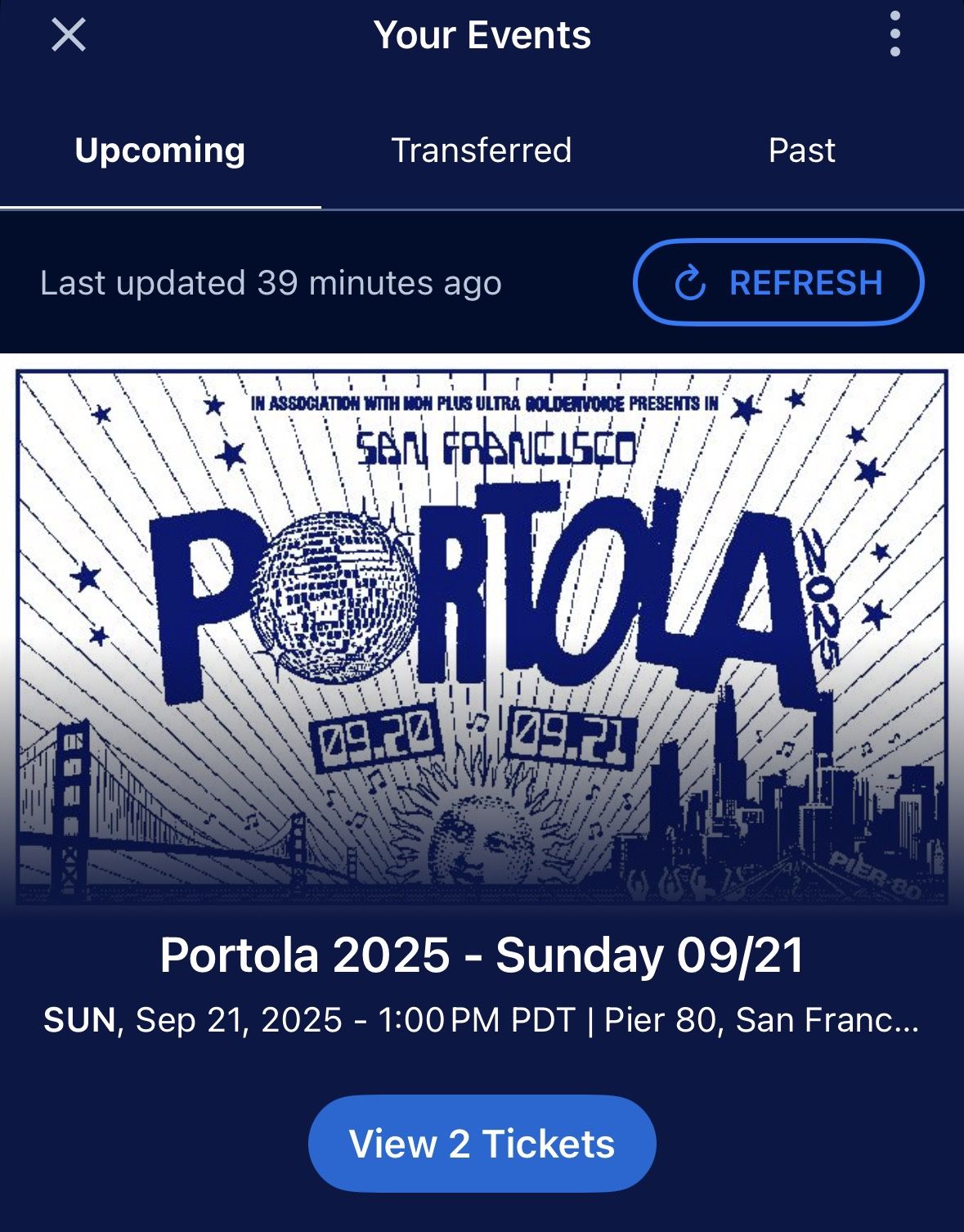 ONE PORTOLA VIP TICKET