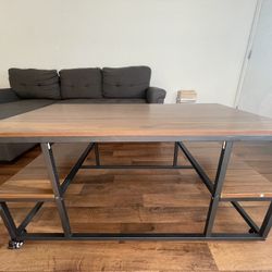 Coffee table with shelves
