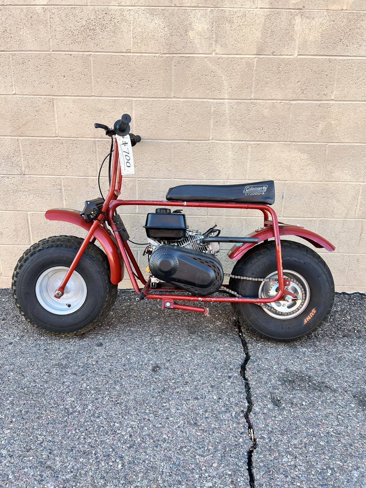 Mini Bike Coleman CT200U Predator 212 Torque Converter Governor Deleted 18LB Valve Springs Exhaust Air Filter Adapter Street Rear Tire LED Light 