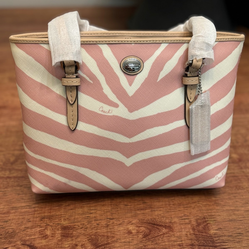 Pink zebra coach bag