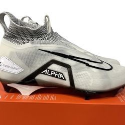 Size 14 (Wide) Nike Alpha Menace Elite 3 White Football Cleats Men's DH1350-100