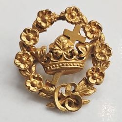 Rare/stunning Solid 14k Yellow Gold Knights Templar Pin 