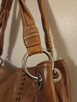 B. Makowsky Caramel Leather Handbag 