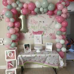 Free Watermelon Backdrop And Balloons 