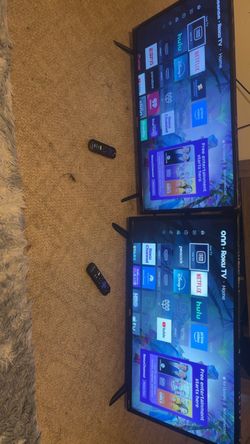 2 flat screen smart TVs