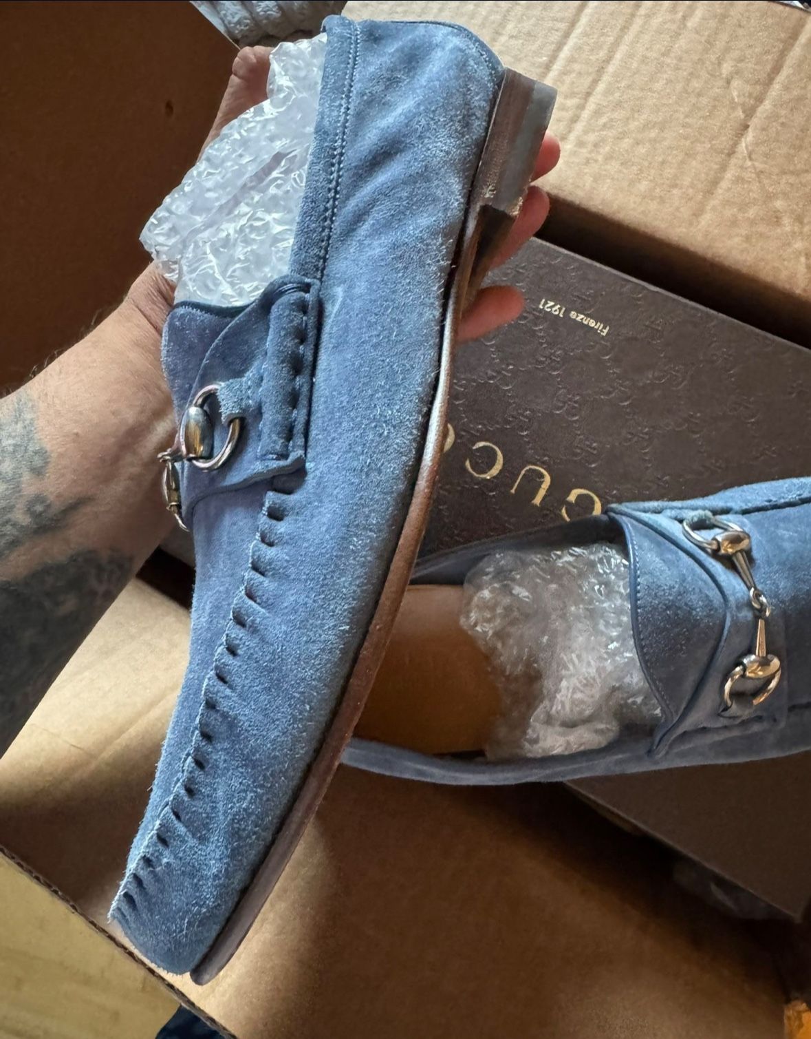 Original GUCCI SUEDE LEATHER SHOES SZ 9.5 US