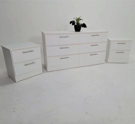 DRESSER AND TWO NIGHTSTANDS