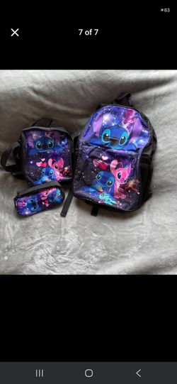 Stitch backpack pencil case and bag