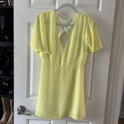 Leith yellow polka dot dress 