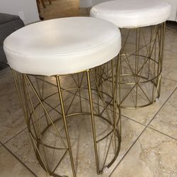 White and Gold Stools 