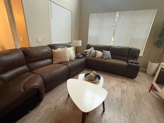 Brown Leather Sectional Sofa