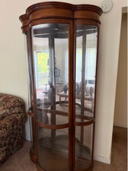 Curved Glass Curio Cabinet