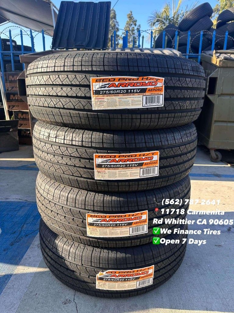 275/60R20 Arroyo New Set of Tires Installed and Balanced Set de Llantas Nuevas Instaladas y Balanceadas