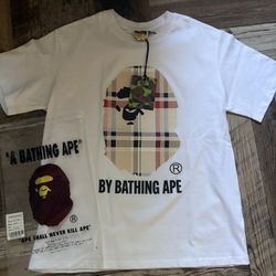 BAPE A Bathing Ape Check By Bathing Tee White/Beige