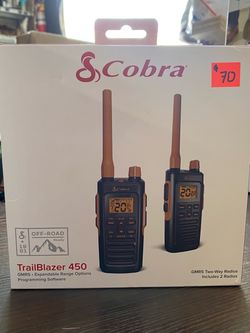 COBRA Handheld Two Way Radio: TrailBlazer Series, GMRS, Analog, 2.5 W, 4 Channels, 12 hr, NiMH, 1 PR