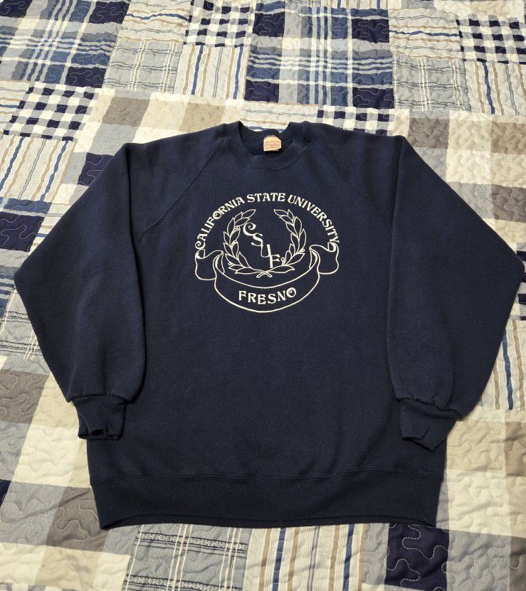 Vintage 80s Fresno State University Sweater Sweatshirt 