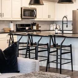 4 Black Counter Stools