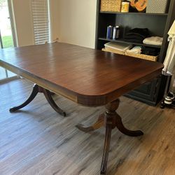 Vintage 1950s Mahogany Double Pedestal Dining Table 