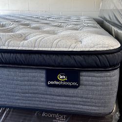 King Size Mattress Serta Perfect Sleeper Pillow Top 14” Inches New From Factory Wrapped in Plastic Same Day Delivery  🚚 
