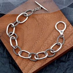 925 sterling silver women's lady's Unisex Men's Chain Bracelet Gift