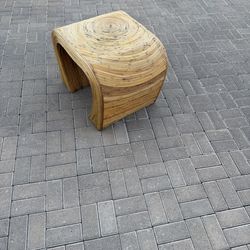 70’s pencil reed accent table