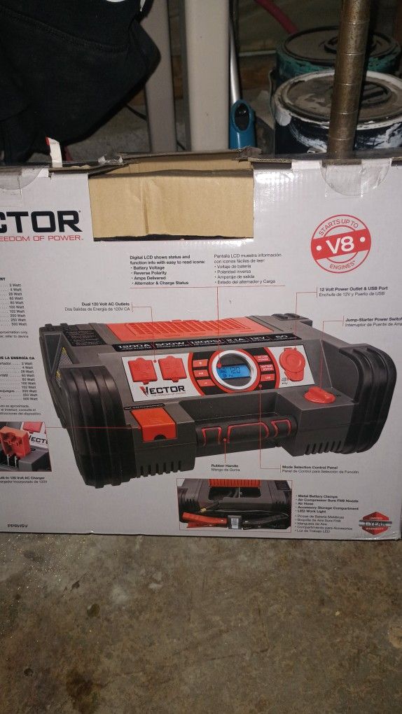 Vector Six And One Portable Power Charger And Air Compressor