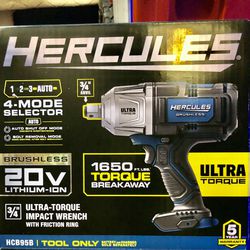 Hercules 20v 1650 3/4” ultra torque impact wrench