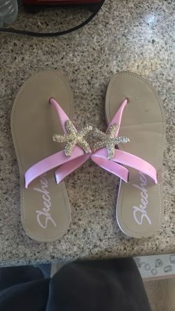 Skechers Pink Flip Flop Sandals with Starfish Detail