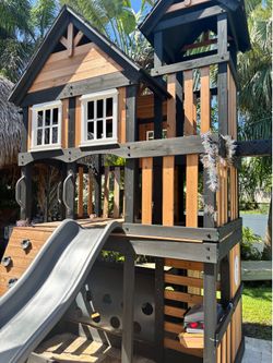 Mystic Tower Playset with swings and slide