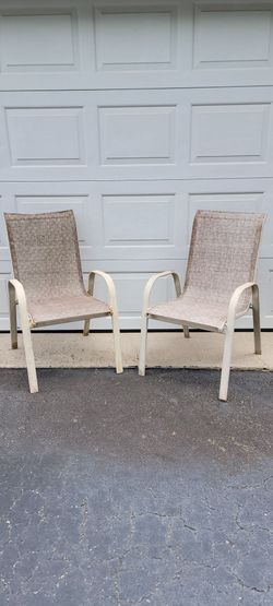Pair of Outdoor Patio Sling Armchairs