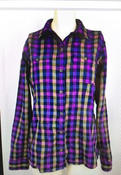Eddie Bauer women’s plaid shirt button up sz S