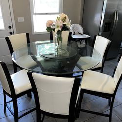 Round Bar Height Table With 6 Chairs