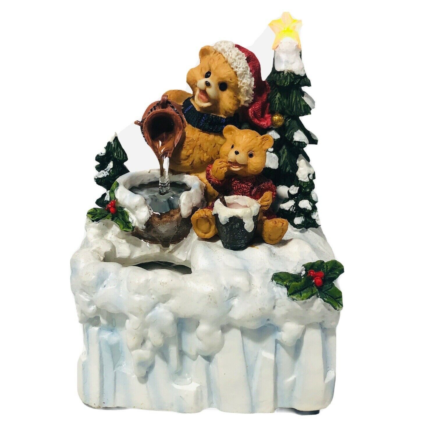 (2) A “Beary” Special Holiday Fountain Brand New