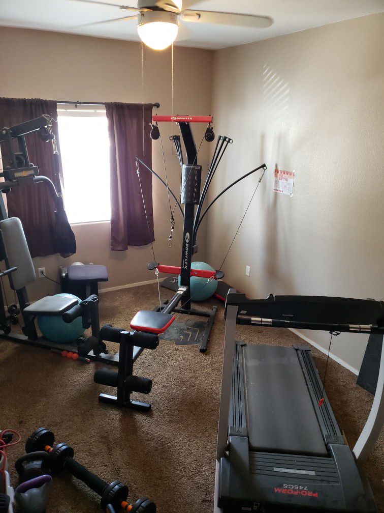 Gym equipment  Including treadmill boflex and weight machine