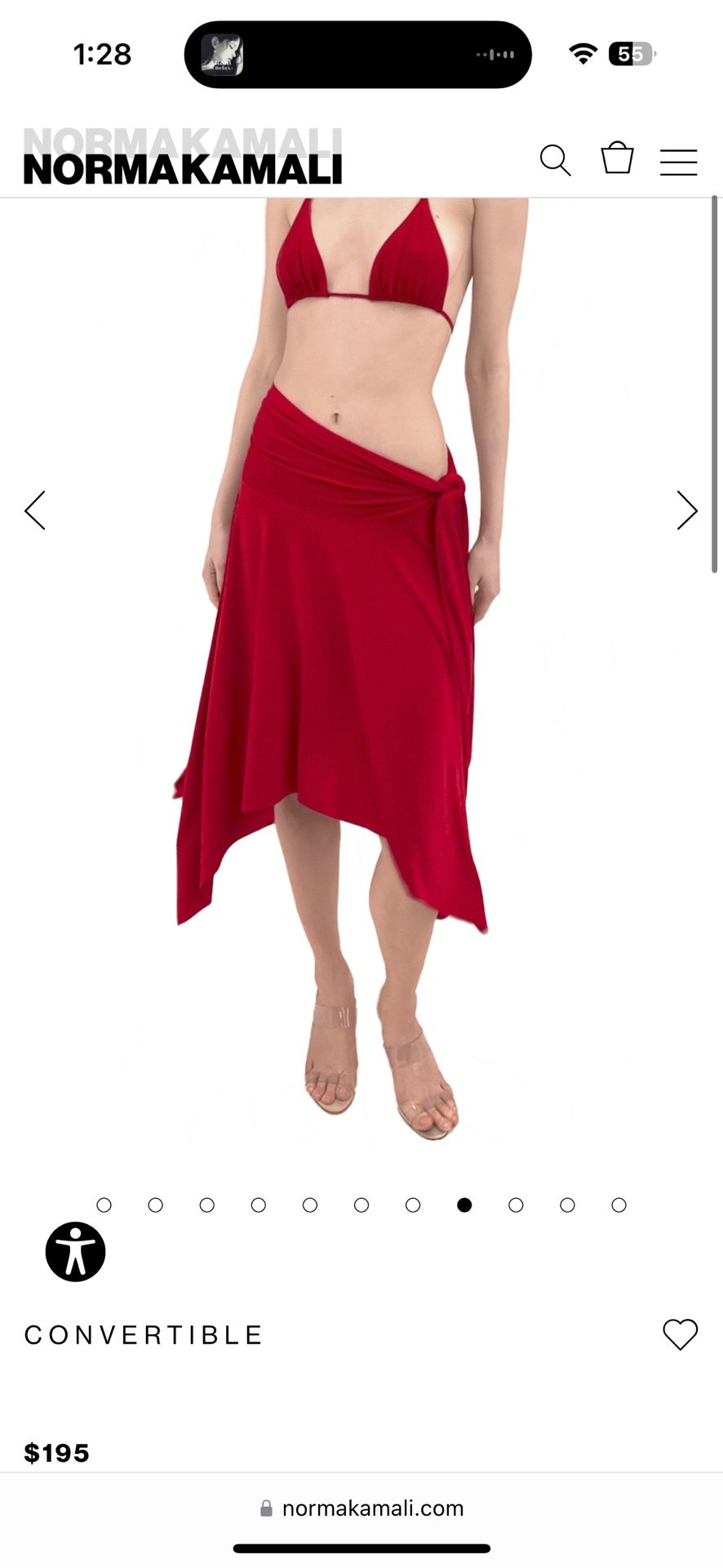 Red convertible dress