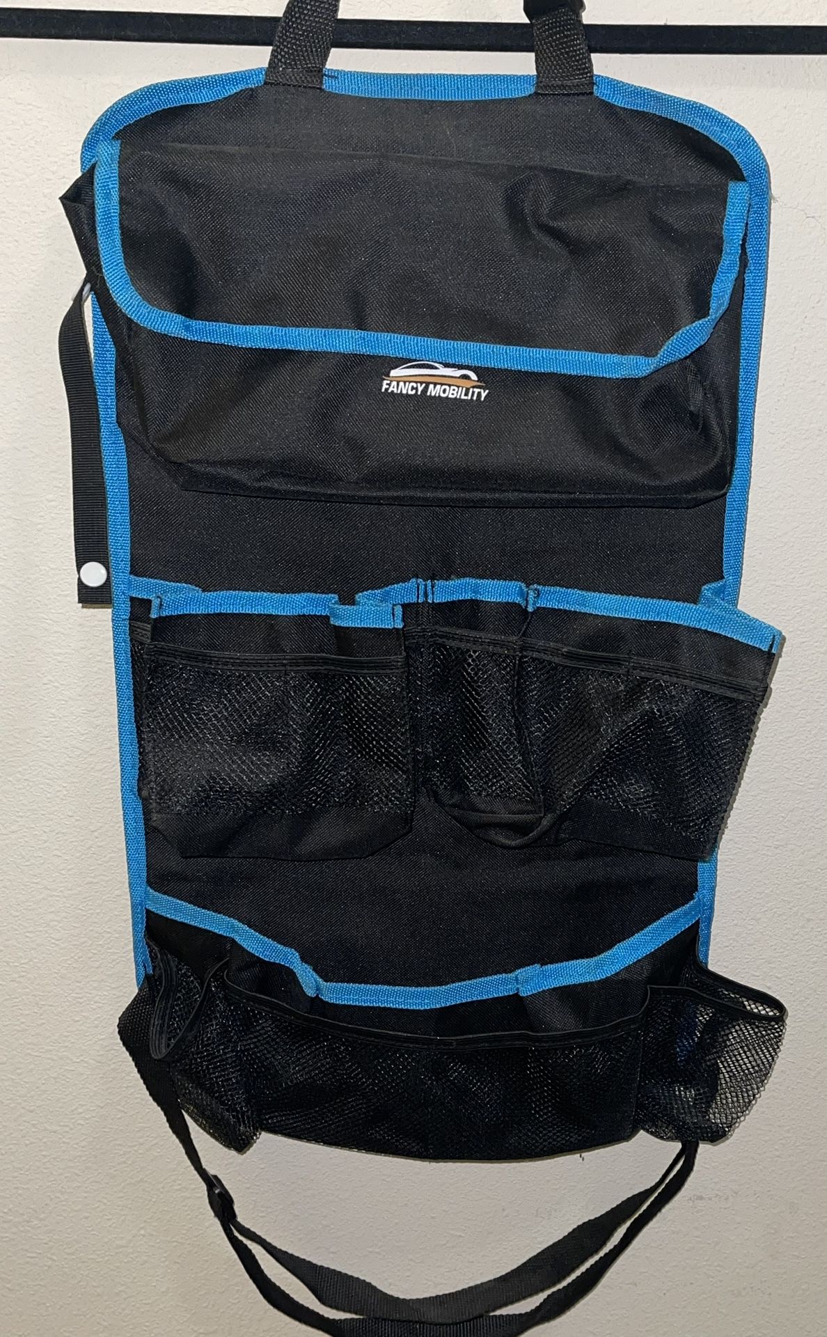 NWOT Fancy Mobility Black and Blue Backseat Car Organizer
