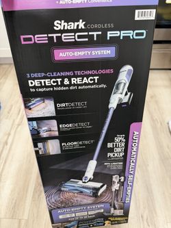 New Shark Detect Clean & Auto Empty System, Cordless Stick Vacuum Cleaner- PowerFins Brushroll, LED Headlights