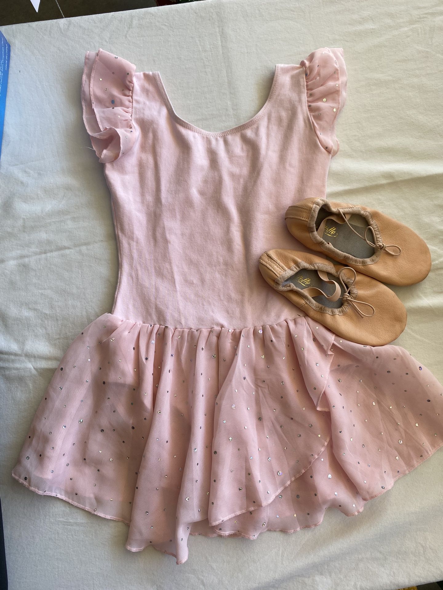 Arshiner Girls Ruffle Sleeve Ballet Dance Dress Tutu Skirt Leotard pink, 7-8 yrs