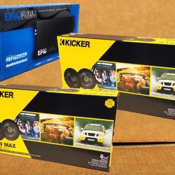 AudioControl Power Amplifier 4 Channel System Kicker CS Series 6 1/2" 2-Sets 2-Way Coaxial Speaker 600 Watts Package 🚨 Payment Options Available 🚨 