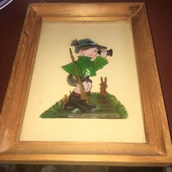 Vintage Hummel Reverse Painted Glass