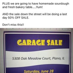 One Big Day Only - July 28 - Garage & Bake Sale