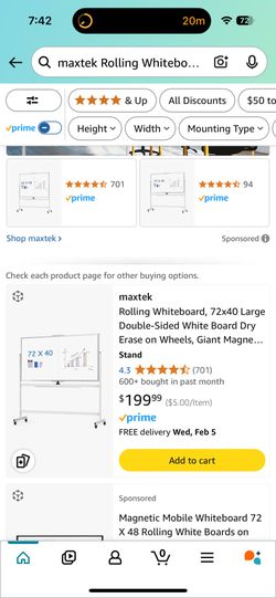 Large Whiteboard On Wheels 