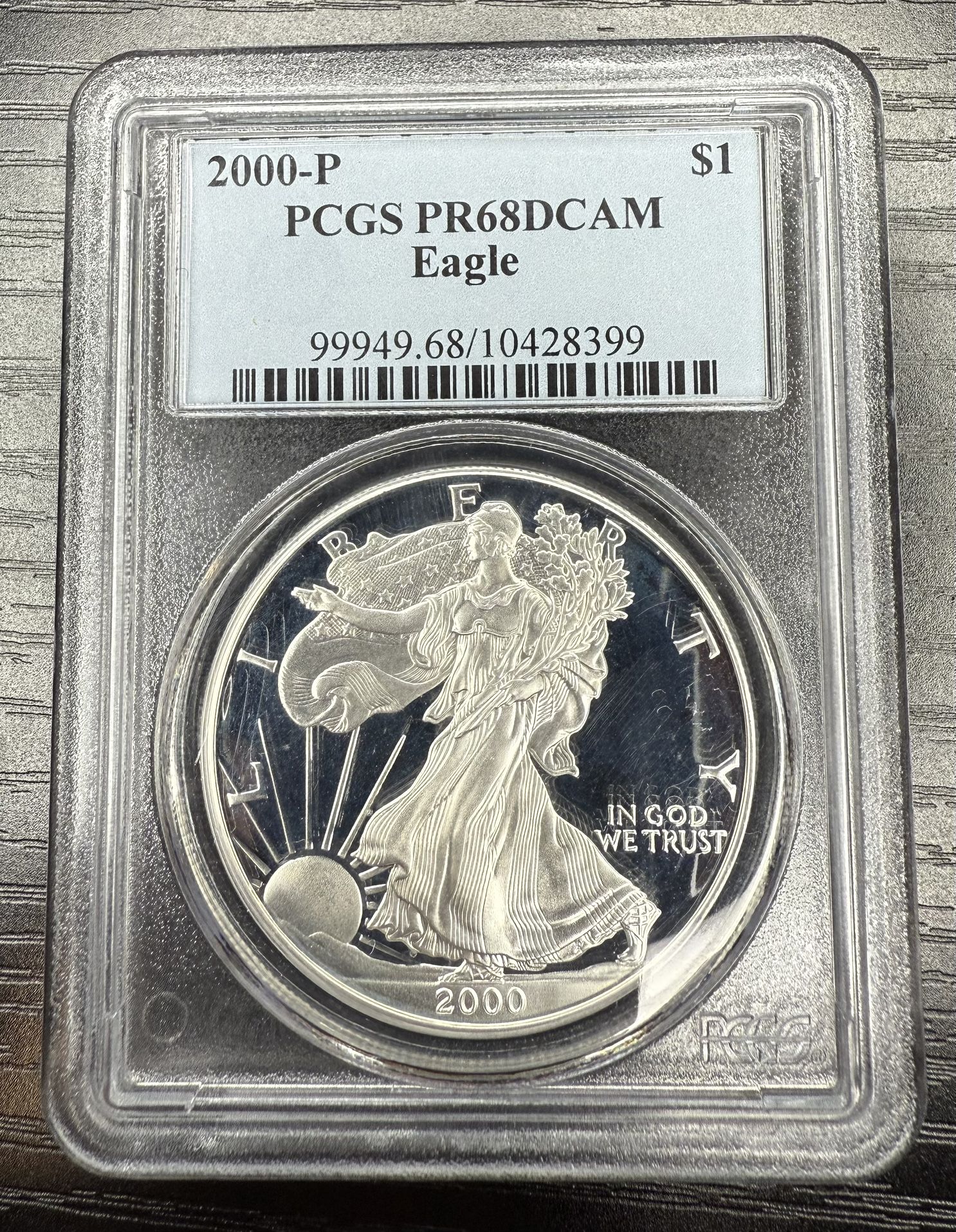 2000-P SILVER EAGLE PROOF "PCGS PR68DCAM"