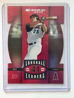 2002 Donruss Longball Leaders Die-Cut 41/41 Troy Glaus #LL-10 Bookend Championship Year