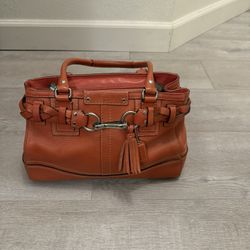 Coach Coral Color Leather Medium Purse