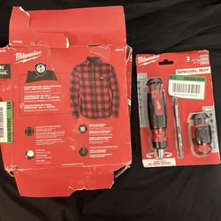 Milwaukee shirt and 14in1 screwdriver .size M
