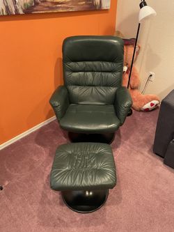 Leather Recliner With Footstool