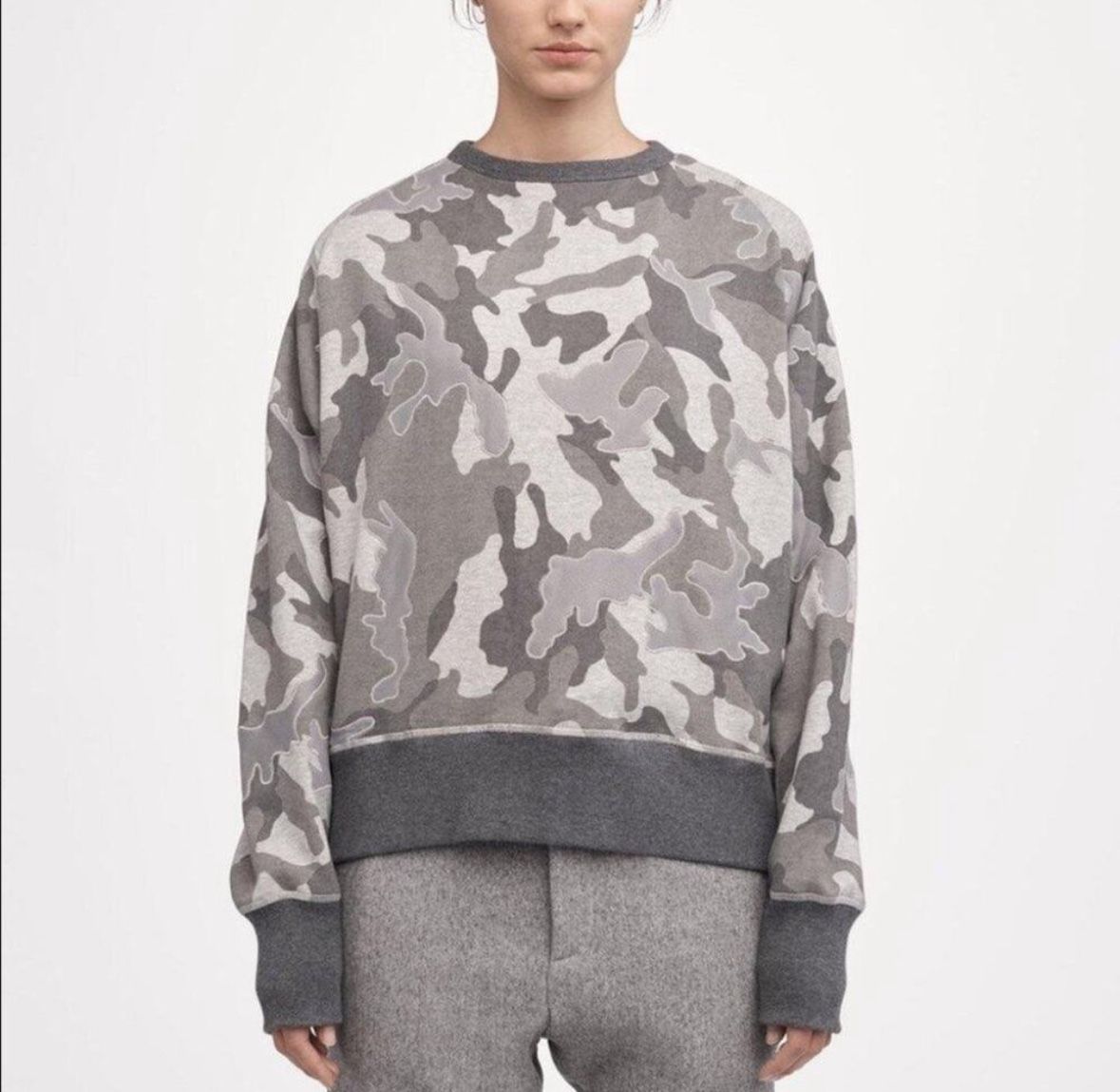 Rag & Bone Women's Mesh Camouflage Racer Long Sleeve Sweatshirt, Size M